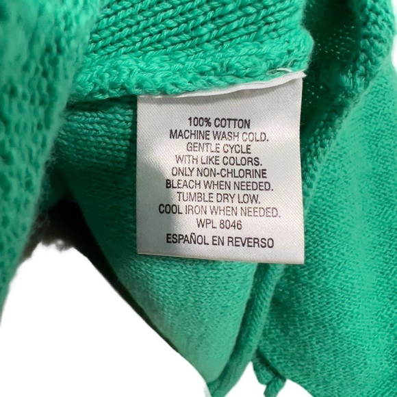 J Collection Green Rolled Cuff Collar 3/4 Length Sleeve Sweater M Soft Costal - Picture 4 of 9